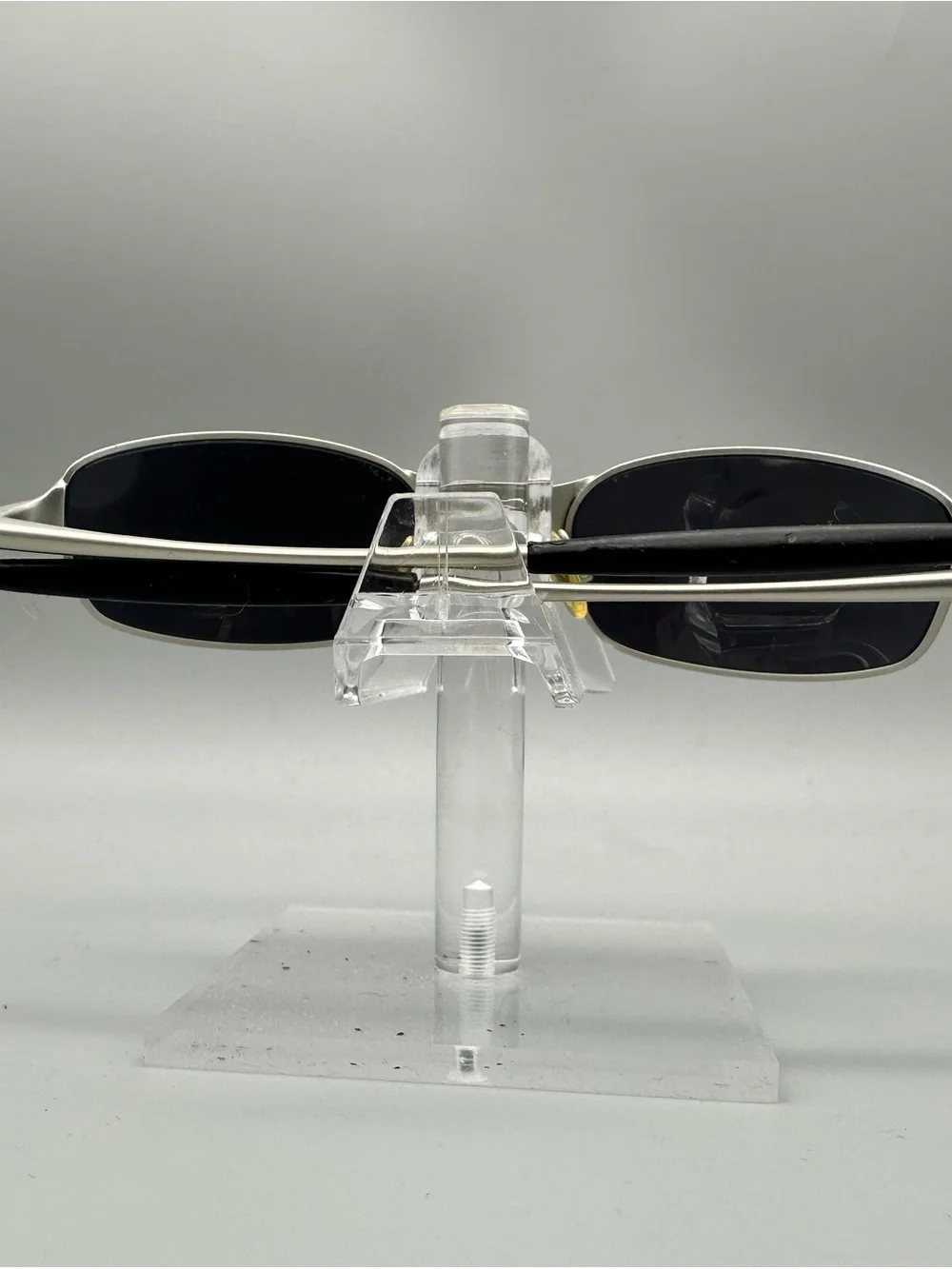 Oakley A Wire Sunglasses Silver Metal Frame Blue Mirror Lens Vintage